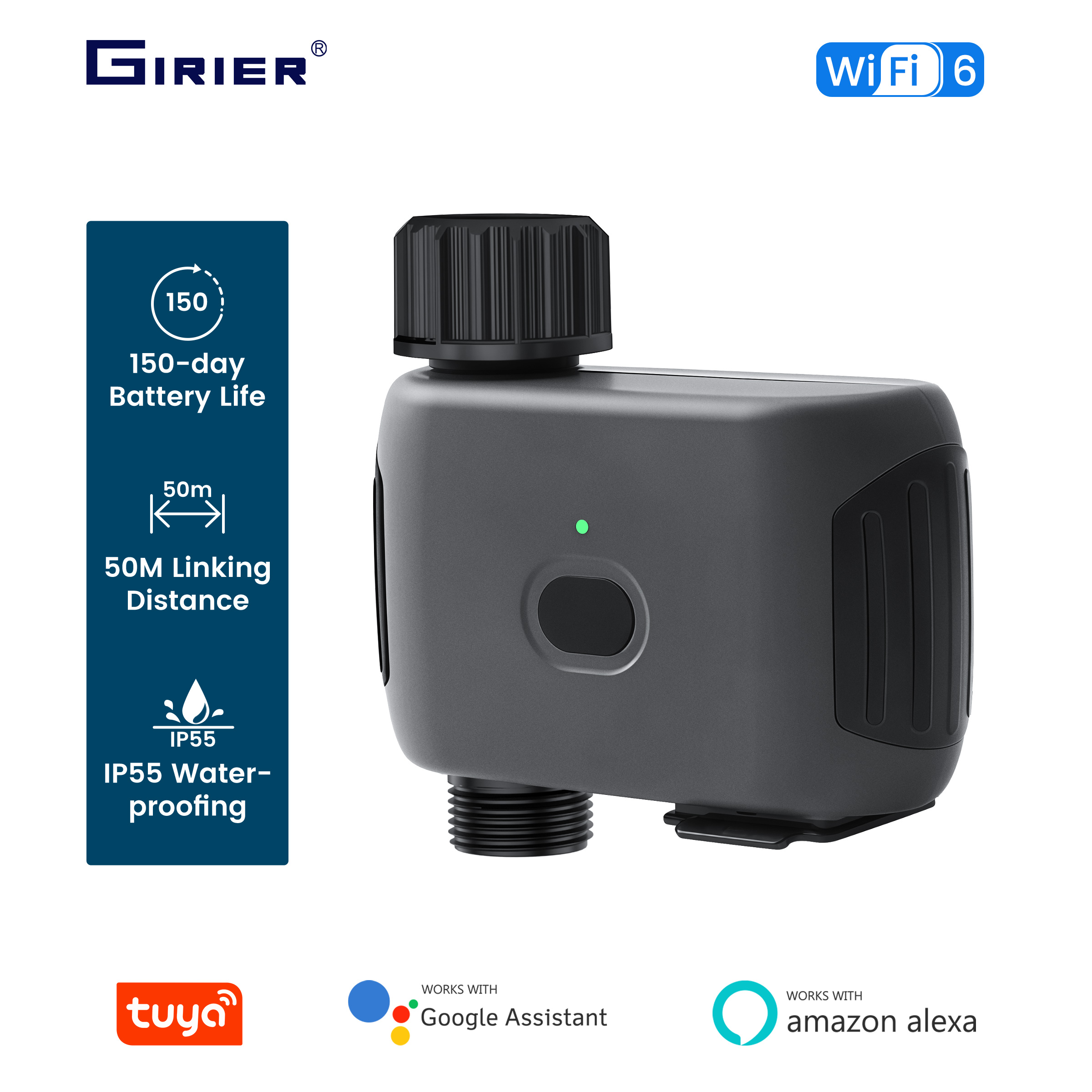 Wifi Irrigation Timer - GIRIER Tuya Smart Water Timer WiFi