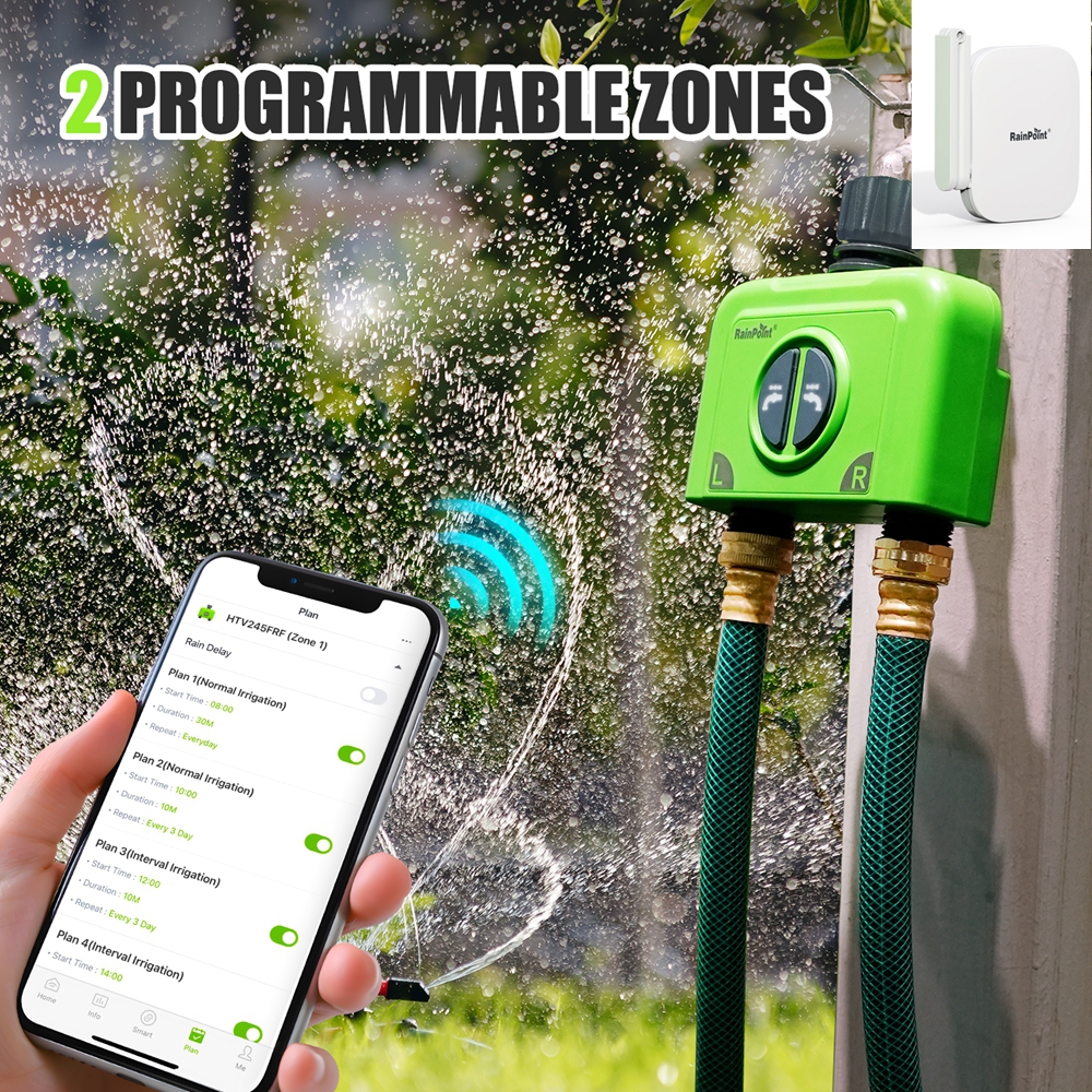 Wifi Irrigation Timer - RainPoint 2-ZONE Water Timer WiFi Sprinkler