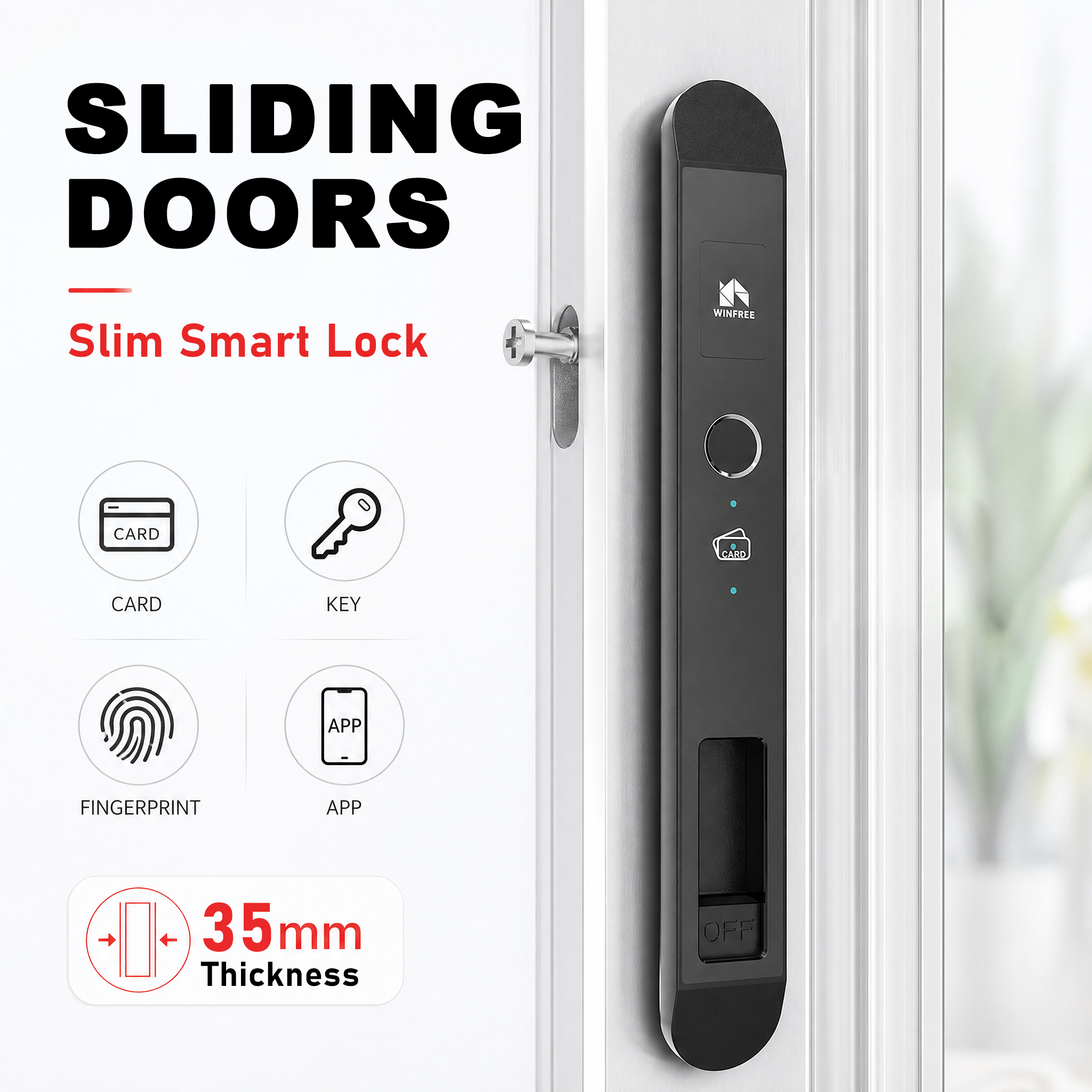 Smart Garden Home Assistant - WINFREE Sliding Door Smart Lock Tuya
