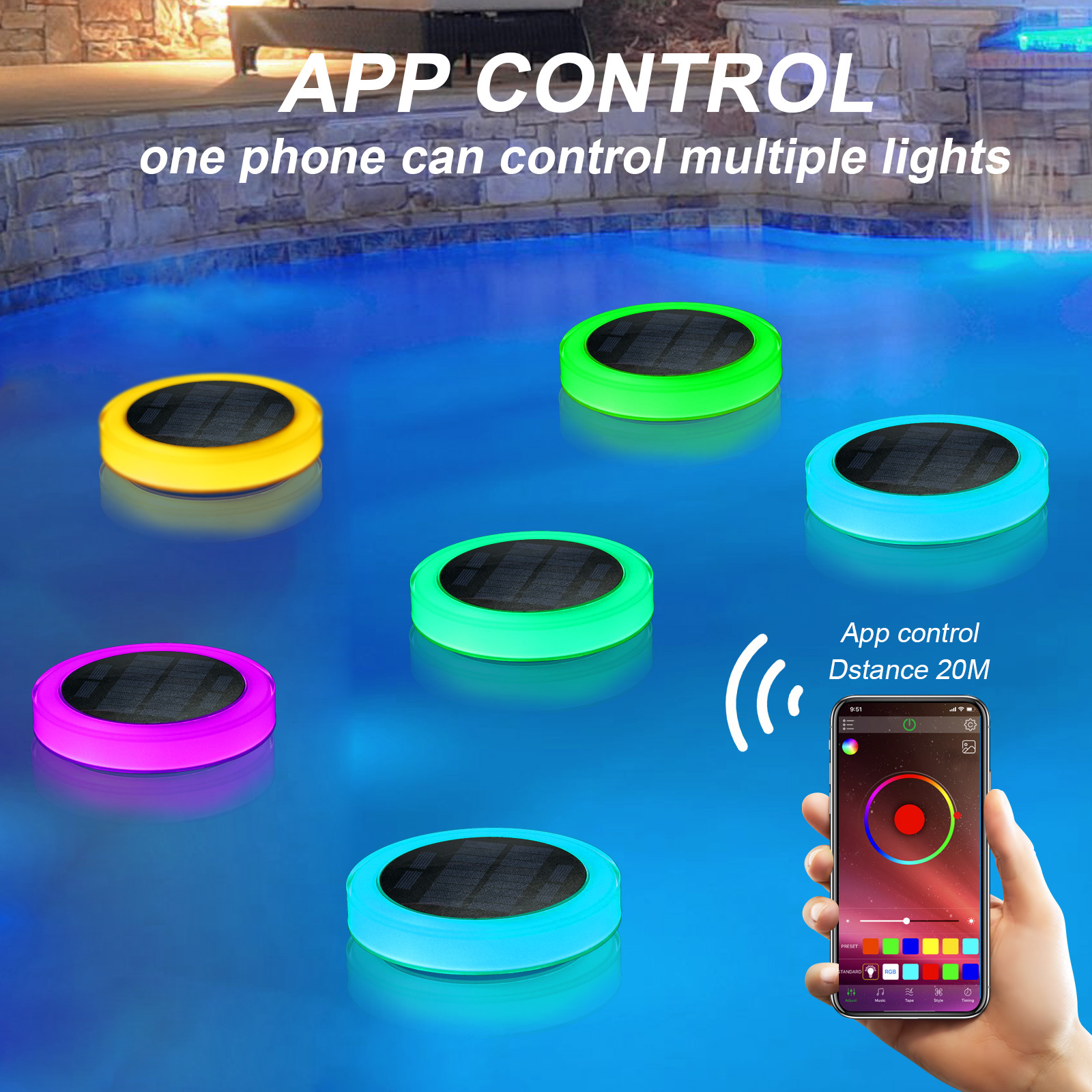 Smart Garden Led Lights - Solar LED Water Float Light Outdoor