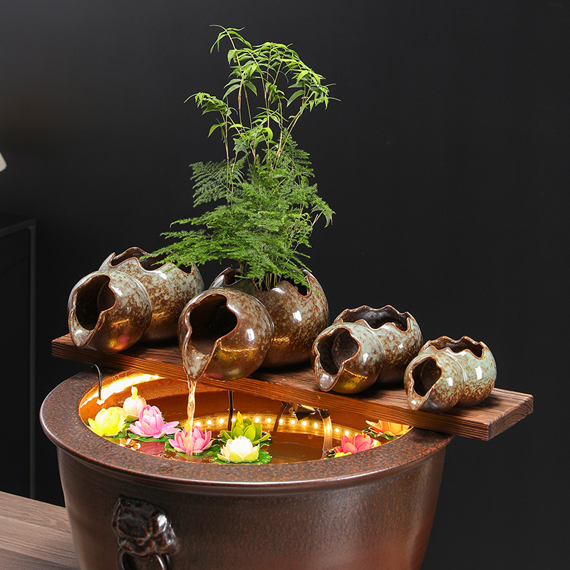Smart Zen Garden - Top Opening Circulating Water Clay Pot