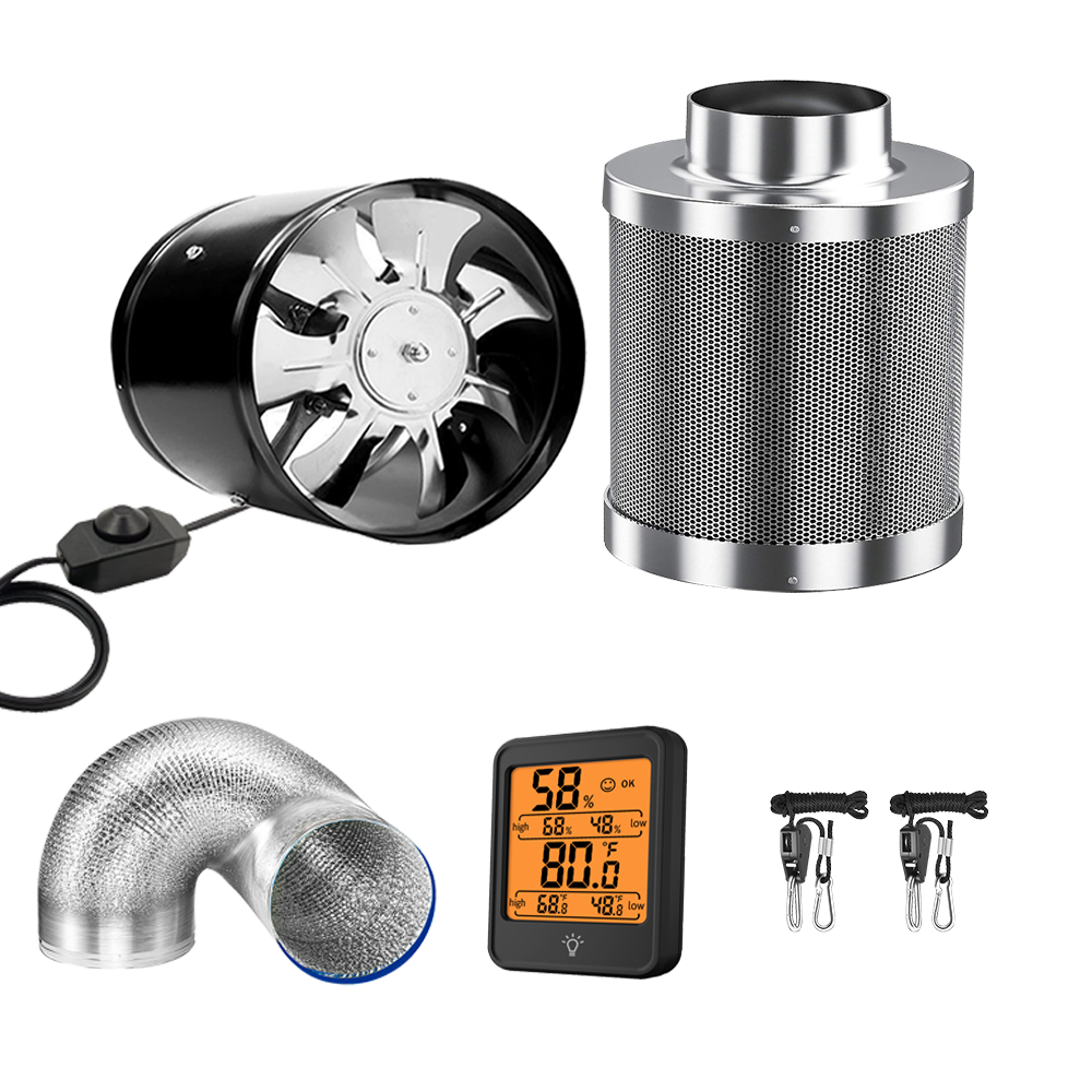 Grow Tent Complete Kit - 4/6/8 Inch Grow tent Adjustable Speed