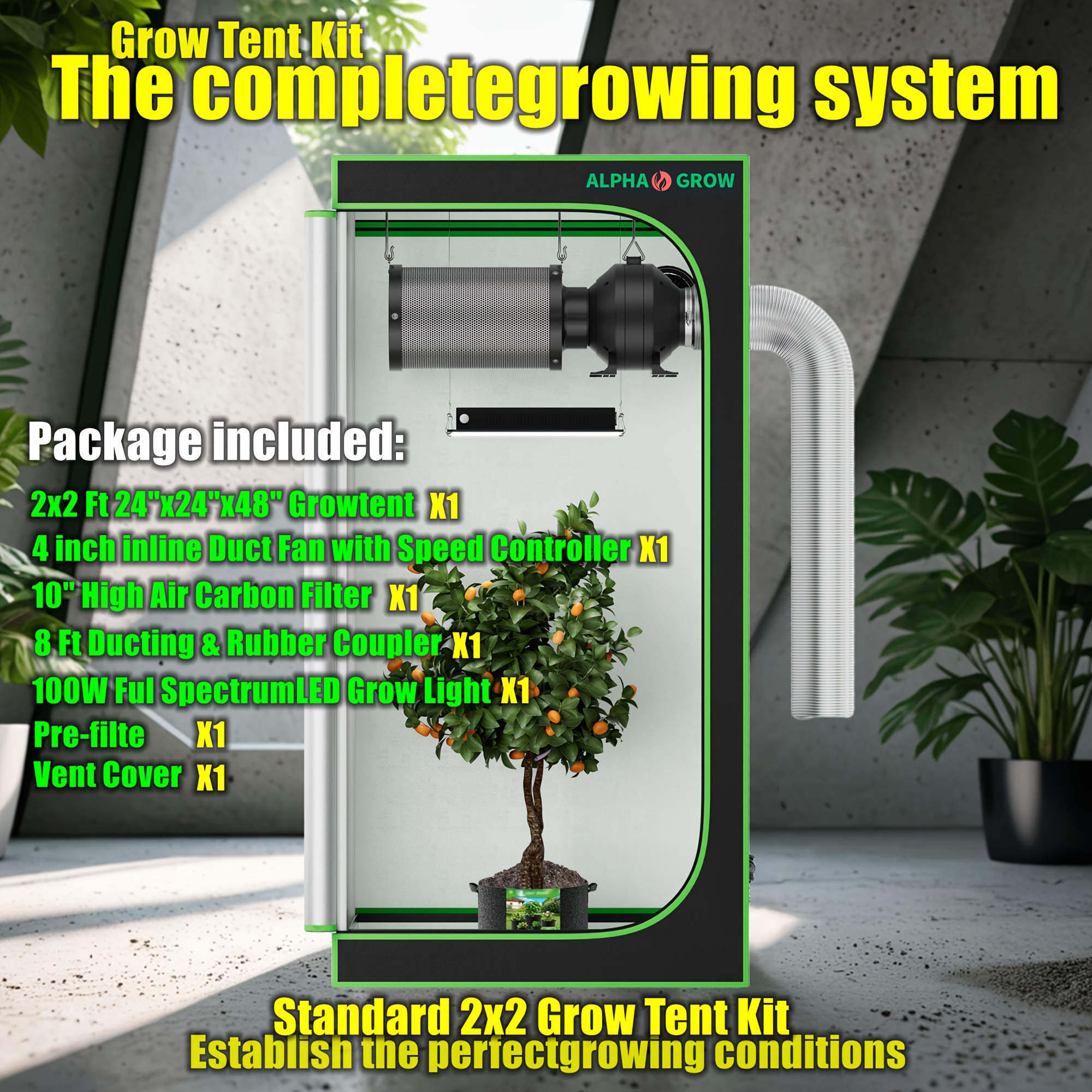ALPHAGROW Complete 2x2ft Grow  – обзор и цена Grow Tent Complete Kit
