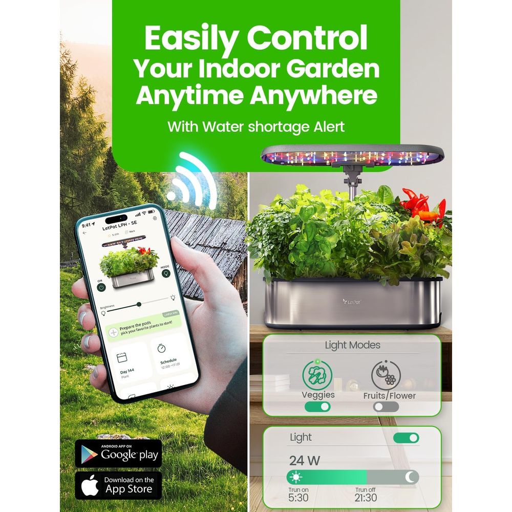 12-Pod Hydroponic Herb Garden  – обзор и цена Smart Garden Led Lights