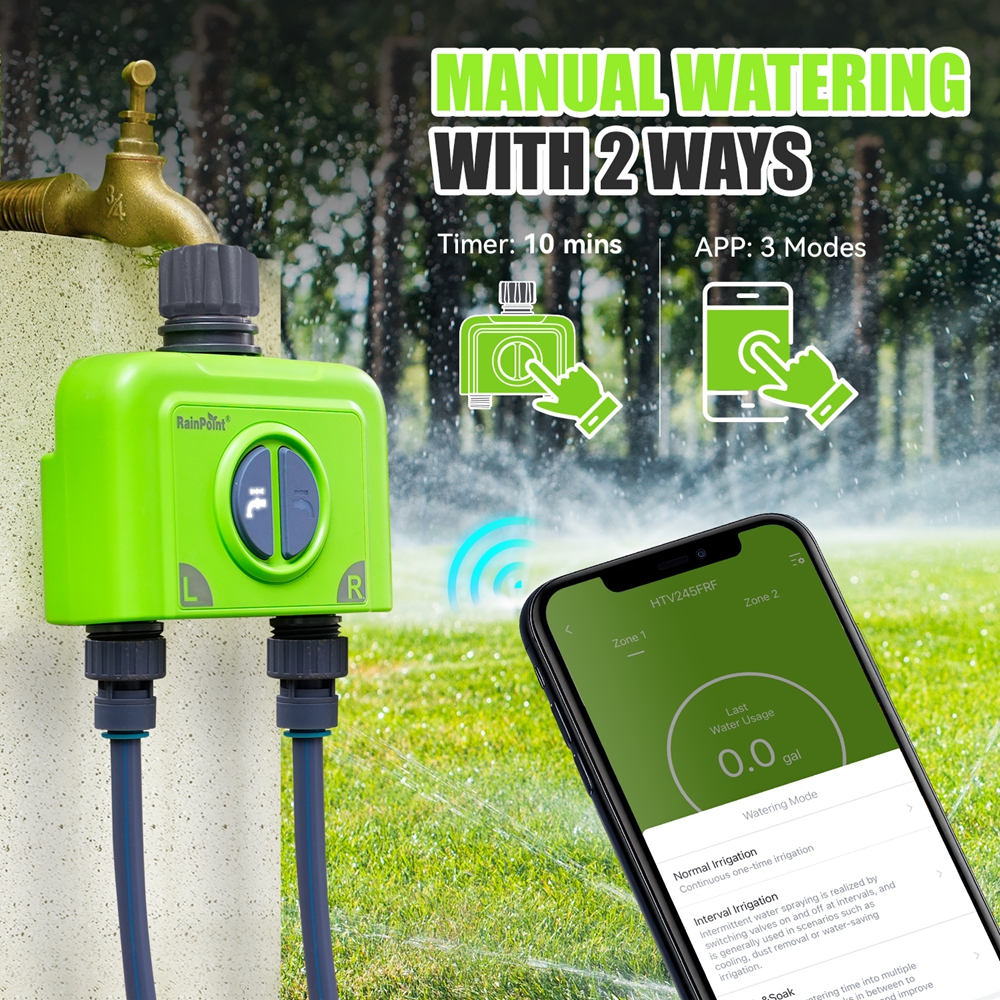 RainPoint 2-ZONE Water Timer W – обзор и цена Wifi Irrigation Timer